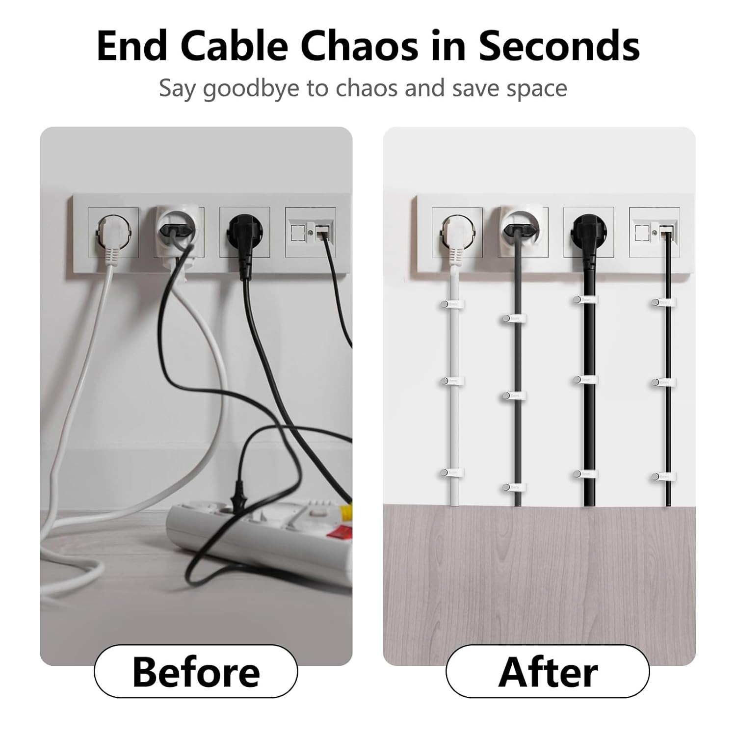 Cable Clips 100Pcs 8mm Nail in Clips for Round Ethernet Cables Wall Clips