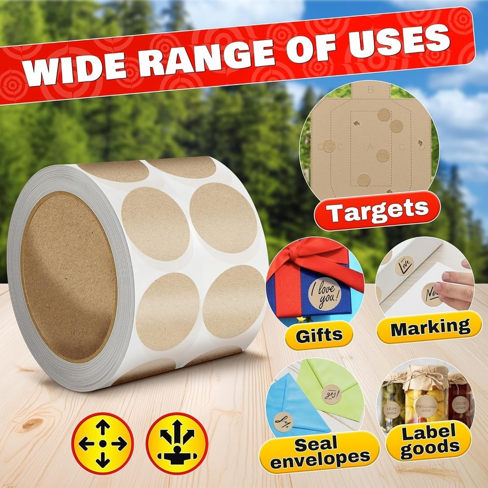 1000 Pcs Target Pasters – 1" IDPA Сardboard Target Stickers – Solid Construct...