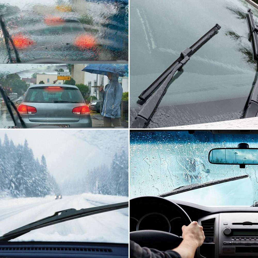 Pair OEM Quality Windshield Wiper Blades U/J-Hook 26"& 20" Bracketless Frameless