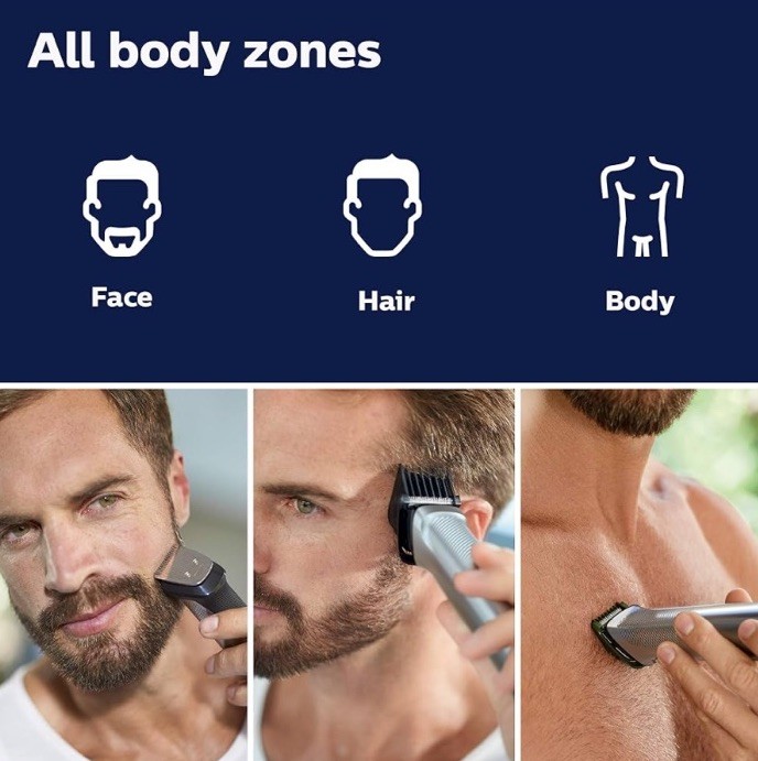 Philips Norelco Multigroom 7000, 19pc Grooming Kit w/ Trimmer MG7910/49 -NEW #p3