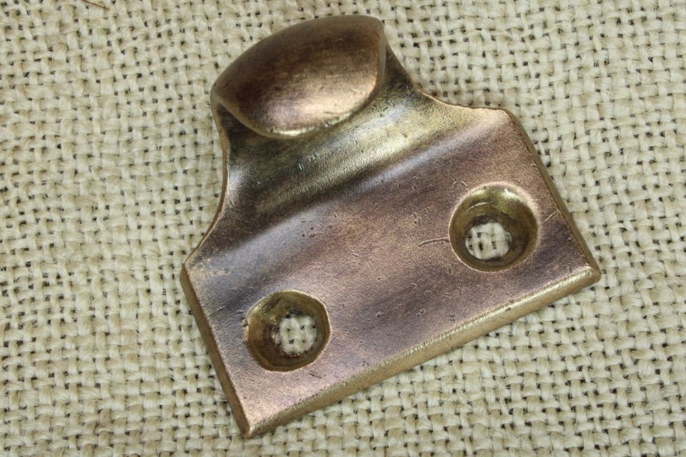 Old Window Sash Lift 1 3/4" Drawer Pull Heavy Cast Satin Solid Bronze Smooth