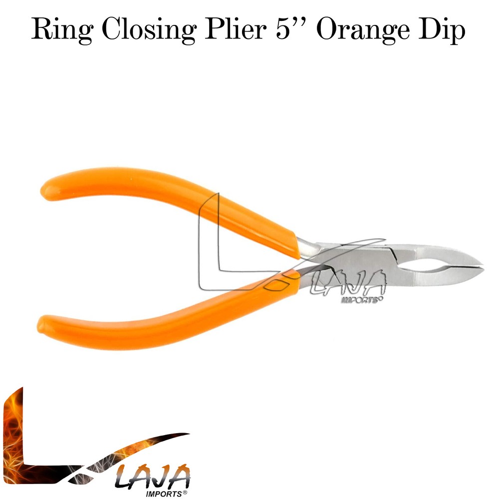 Loop Ring Closing Pliers 5'' Orange PVC Grip Handle for Jewelry & Wire Work Tool