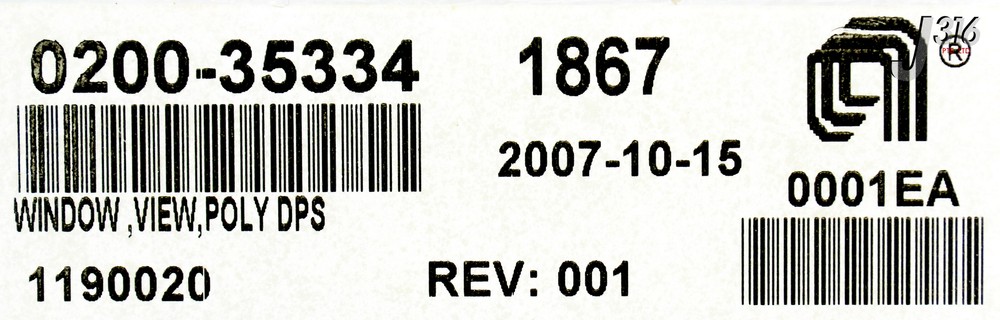 22210 APPLIED MATERIALS WINDOW, VIEW, POLY DPS (NEW) 0200-35334