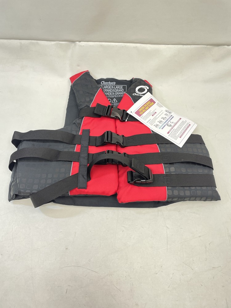 OVERTON'S BIG AND TALL LARGE / X LARGE NYLON RED/BLACK LIFE JACKET