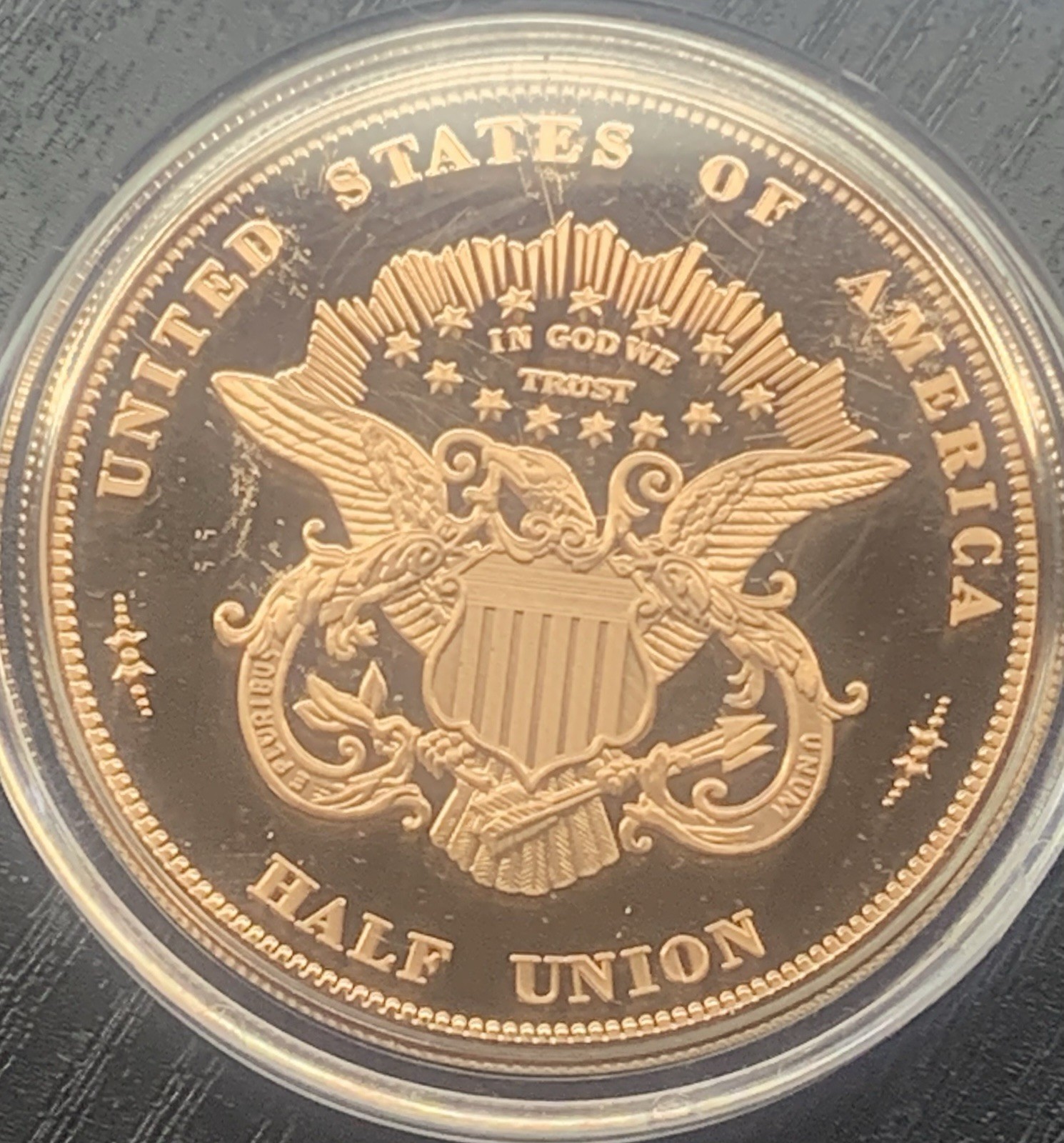 1877 Copper 1.25 oz Barber's $50 Half-Union Proof .999 Copper Round