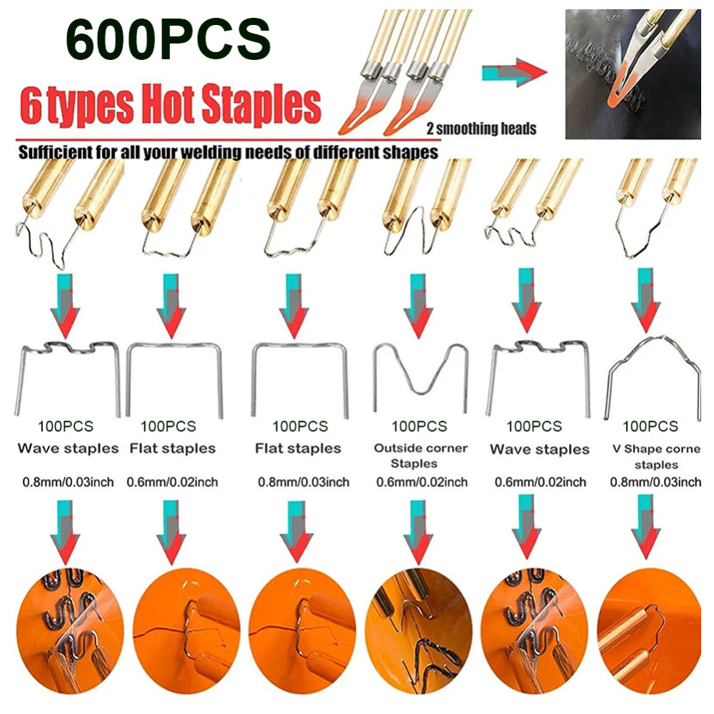Rechargeable Hot Stapler Car Bumper Fender Welder Gun Plastic Repair 600 Staples