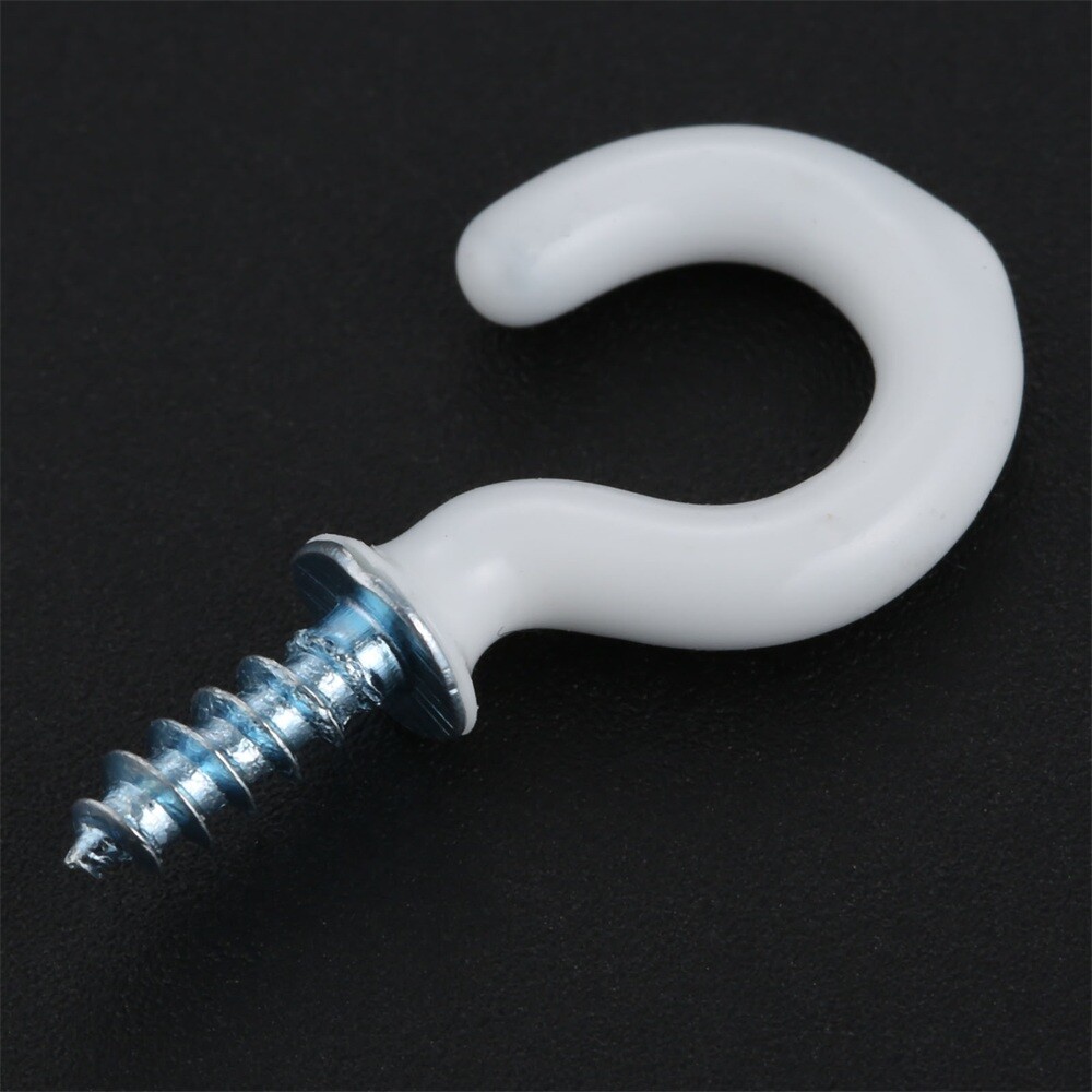 100Pcs/lot 0.94" Strong Sharp Vinyl Coated Ceiling Hooks Space-saving Hardware