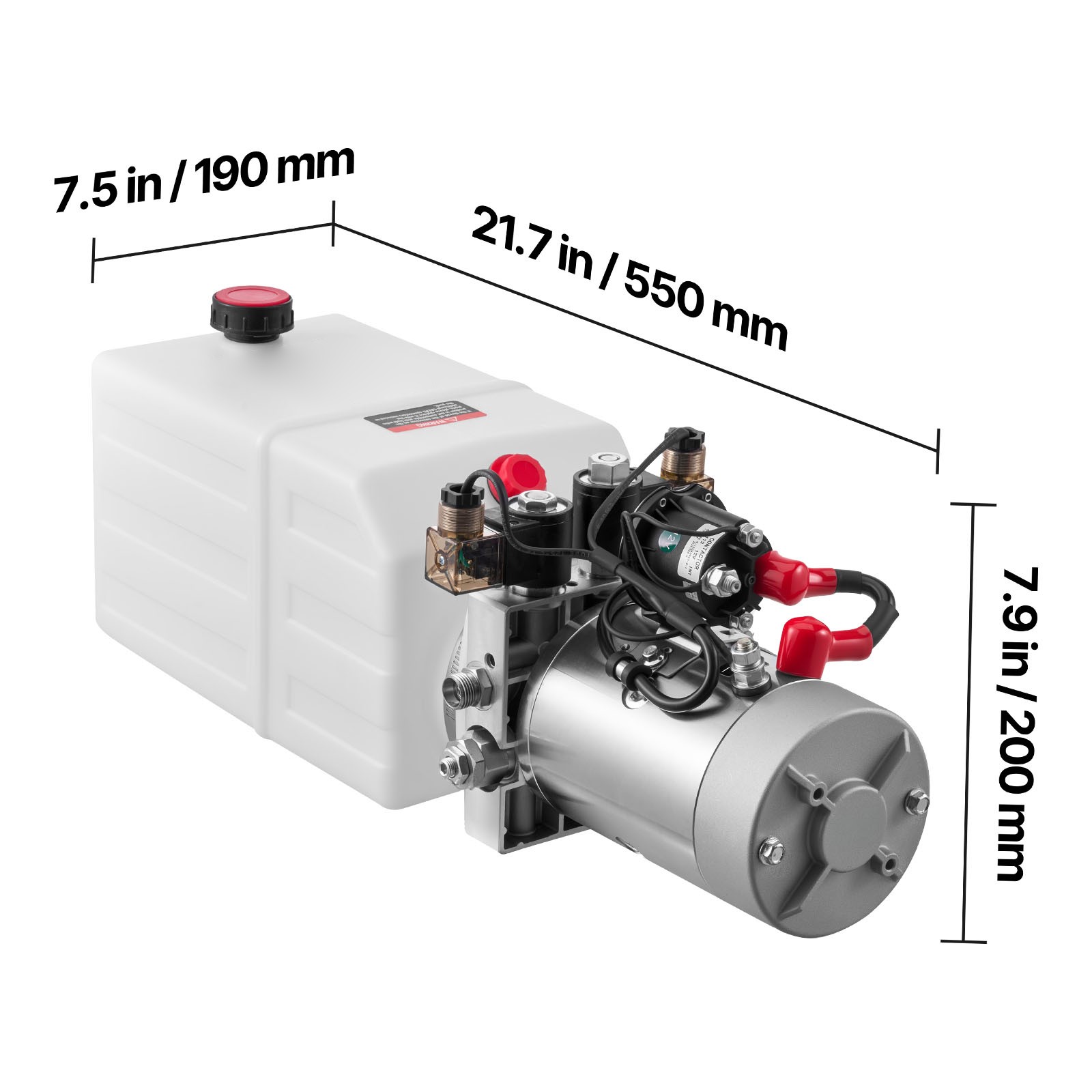 Uimoso 6 Quart Double Acting Hydraulic Pump 12V Dump Trailer Power Unit SAE#6