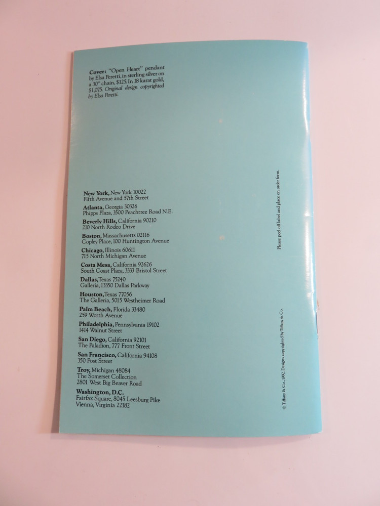 Tiffany & Co. ~ Winter Selections 1993 Catalog