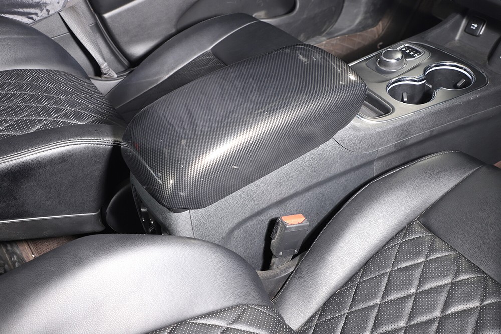Carbon Fiber ABS Armrest Box Panel Trim Cover For Dodge Durango 11+ Accessories