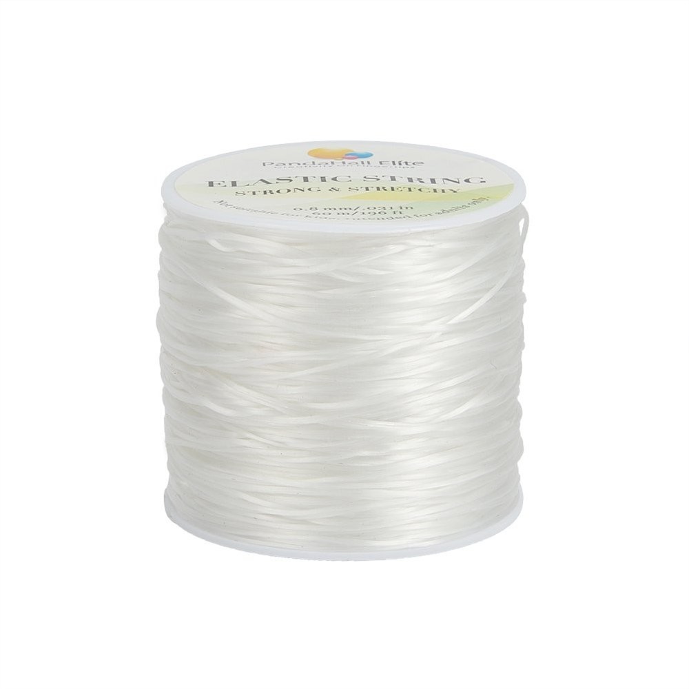 PH PandaHall 60 Yards Clear Elastic 1 Roll White Stretch String