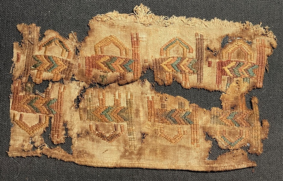 PRE-COLUMBIAN PERU TEXTILE FRAGMENT FRAMED