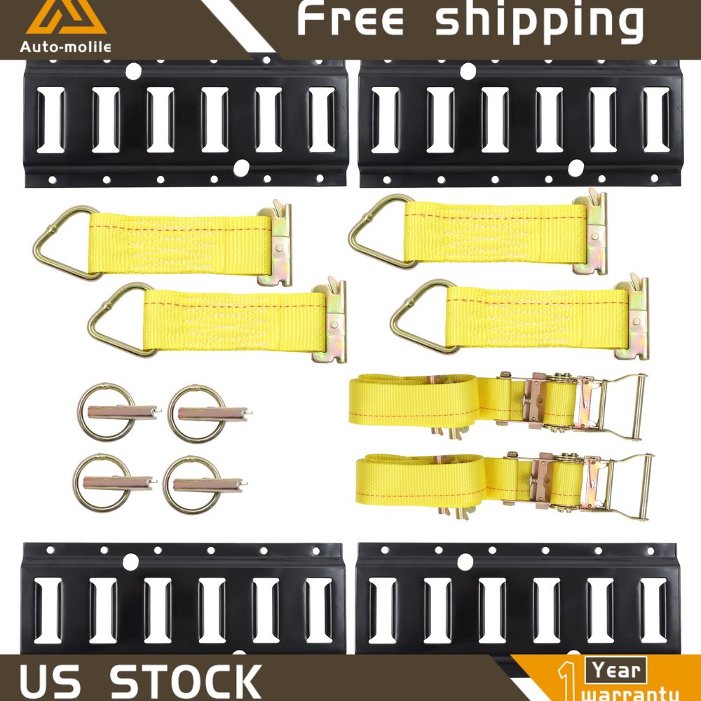 14 Pack 1' E Track Tie Down Rail Secure Cargo Black Powder Coated High Quality