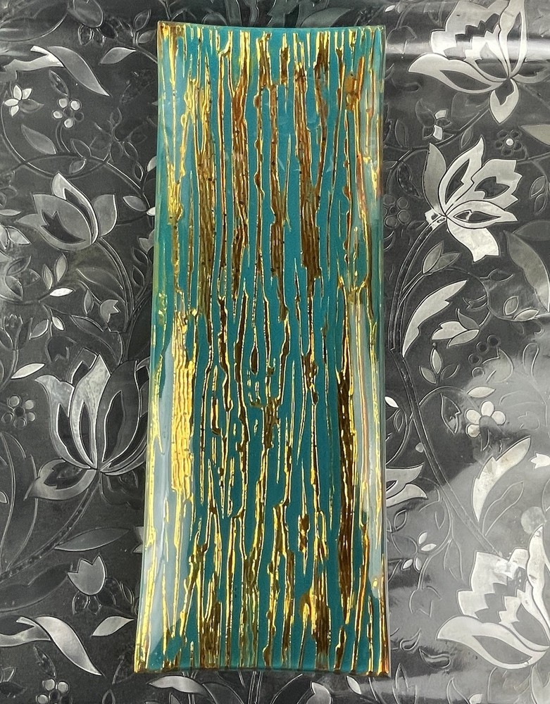 Rolling Tray Smoking Rolling Tray rectangular glass plaque turquoise base