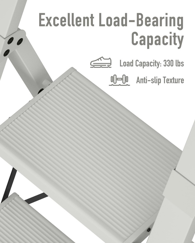 4 Step Ladder, Lightweight Folding Step Stool with Convenient Handgrip,Alumin...