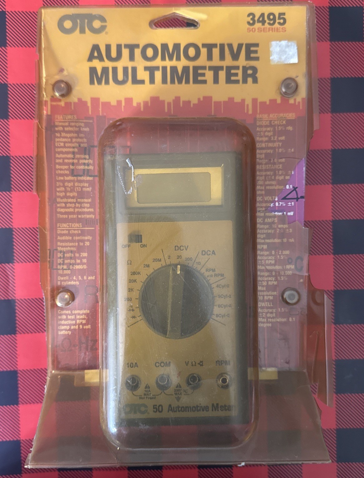 NEW VINTAGE OTC TOOLS 3495 AUTOMOTIVE MULTIMETER  SERIES 50 & TEST LEADS NOS USA