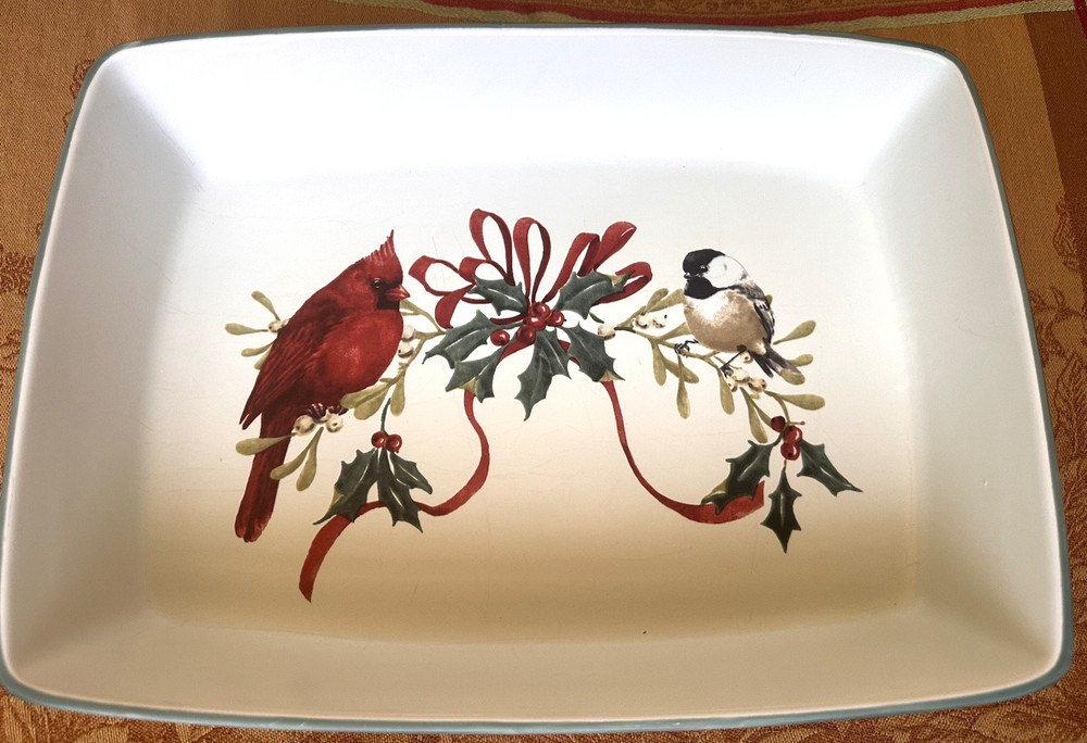 Lenox Winter Greetings Everyday 13 1/2" Rectangular Baker Casserole Baking Dish