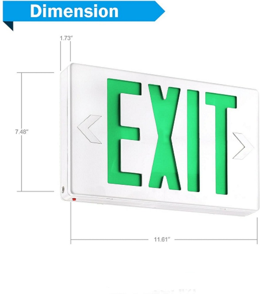 SPECTSUN 2 Packs UL Listed - Led Green Exit Sign with Battery Backup Exit Lights