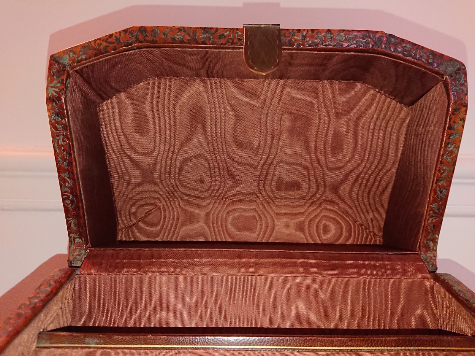 antique French leather letter box