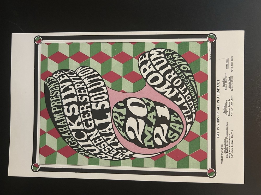 1966-FILLMORE-BG-7 POSTCARD/REPRINT-QUICKSILVER MESSENGER SERVICE-WES WILSON