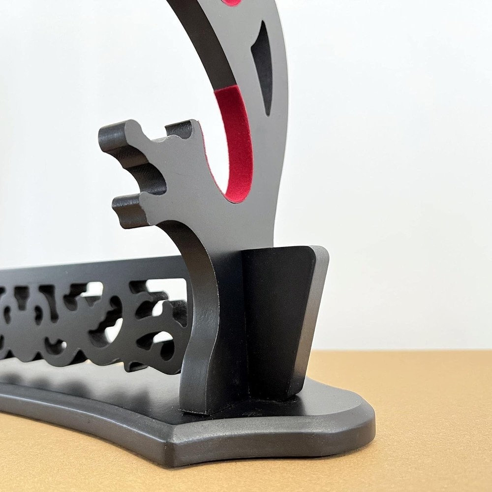 Sword Stand Hollow Pattern Rack, Katana Wands Display Black