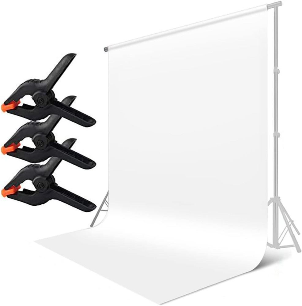 4.9×9.8Ft White Seamless Fabric Backdrop,Thicken, Screen Backdrop,Polyester Mate