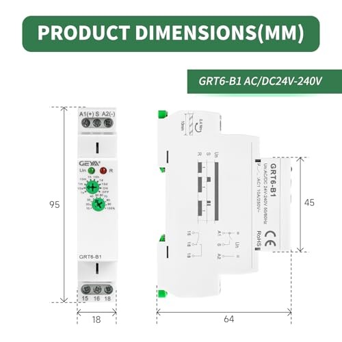 10A Delay Off Time Relay Electronic Type Adjustable AC/DC24V-240V Grt6-b1