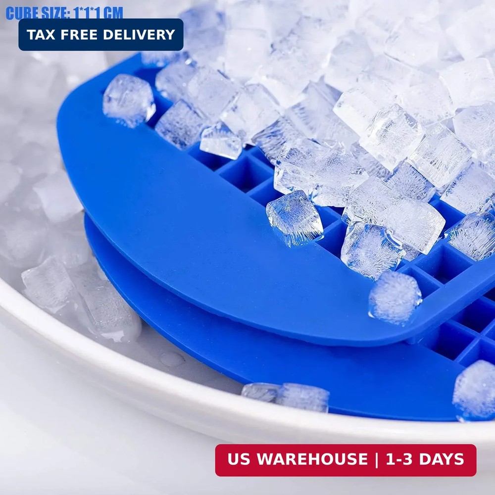 Silicone Mini Ice Cube Tray, 160 Crushed Ice Cube Molds Easy Release Small Ice C