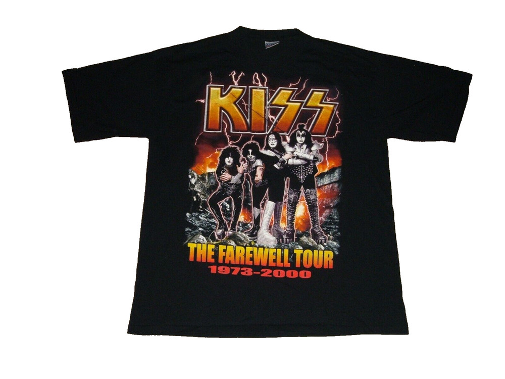KISS The Farewell 1973-2000 Concert T-Shirt Sz XL Tour Dates Single Stitch RARE