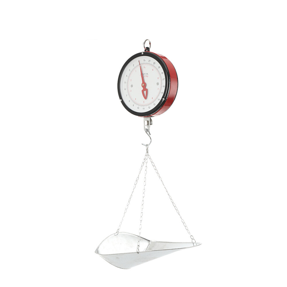 22lbs Double-sided Supermarkets Dial Hanging Scale Circular Hanging Scale