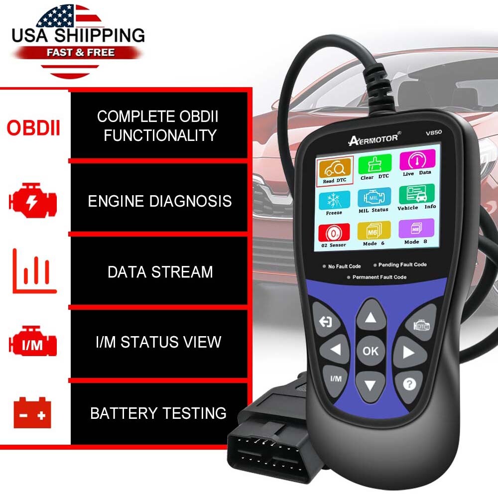 V850 OBD2 CAN OBDII Scanner Code Reader Car Diagnostic Scan Tool Check Engine