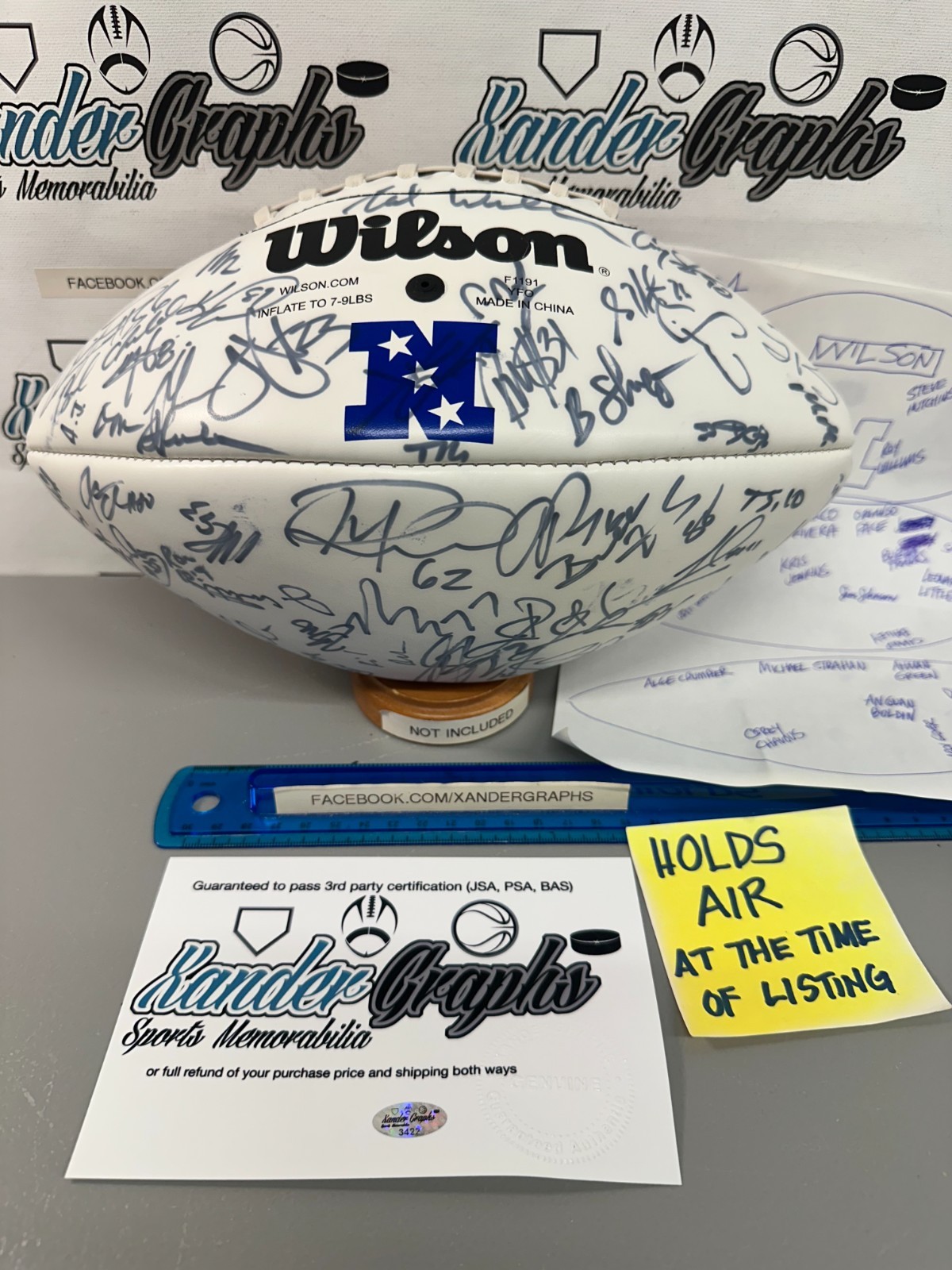 2004 NFC PRO BOWL TEAM SIGNED AUTOGRAPHED FOOTBALL-COACH ANDY REID CHAMP BAILEY