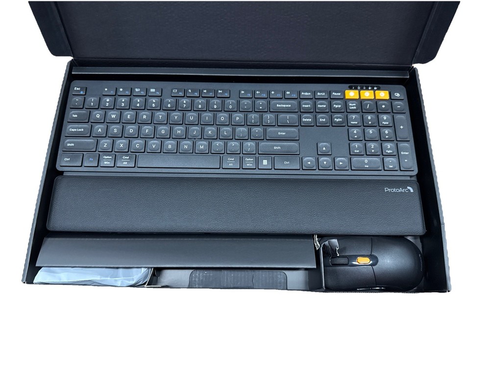 ProtoArc Ergonomic Wireless Keyboard & Mouse Combo Full Size Black, KM60