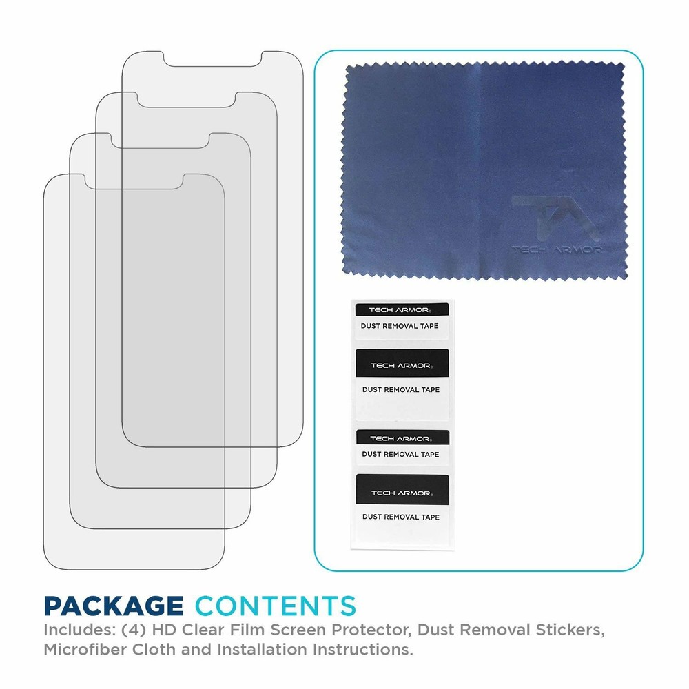 Tech Armor HD Clear Film Screen Protector for iPhone 12/12 Pro (6.1") [4-Pack]