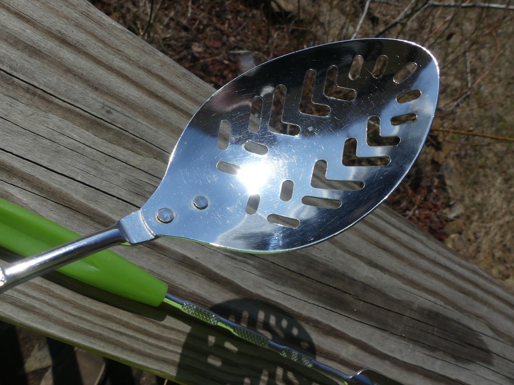 Vintage Slotted Spoon and Fork Pair Kitchen Tools