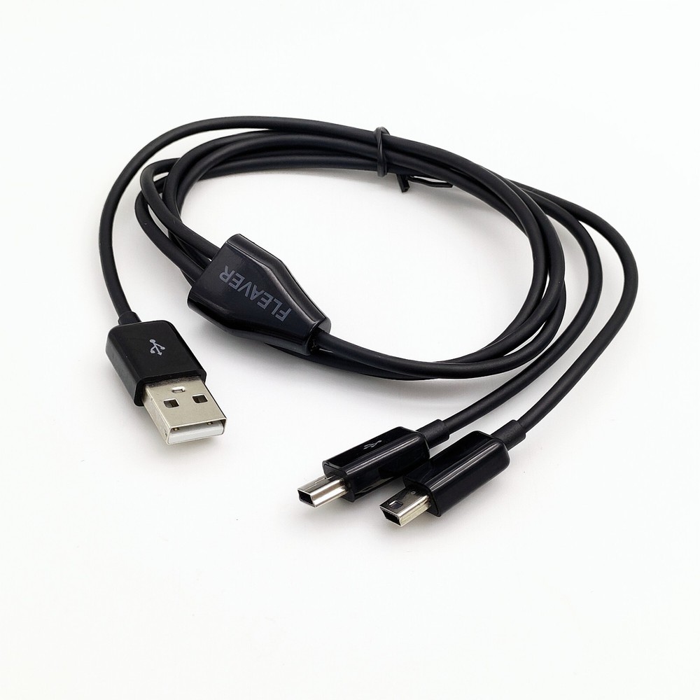 FLEAVER 1m 3ft 2 in 1 Dual Mini USB Splitter Cable Power 2 Mini USB Devices