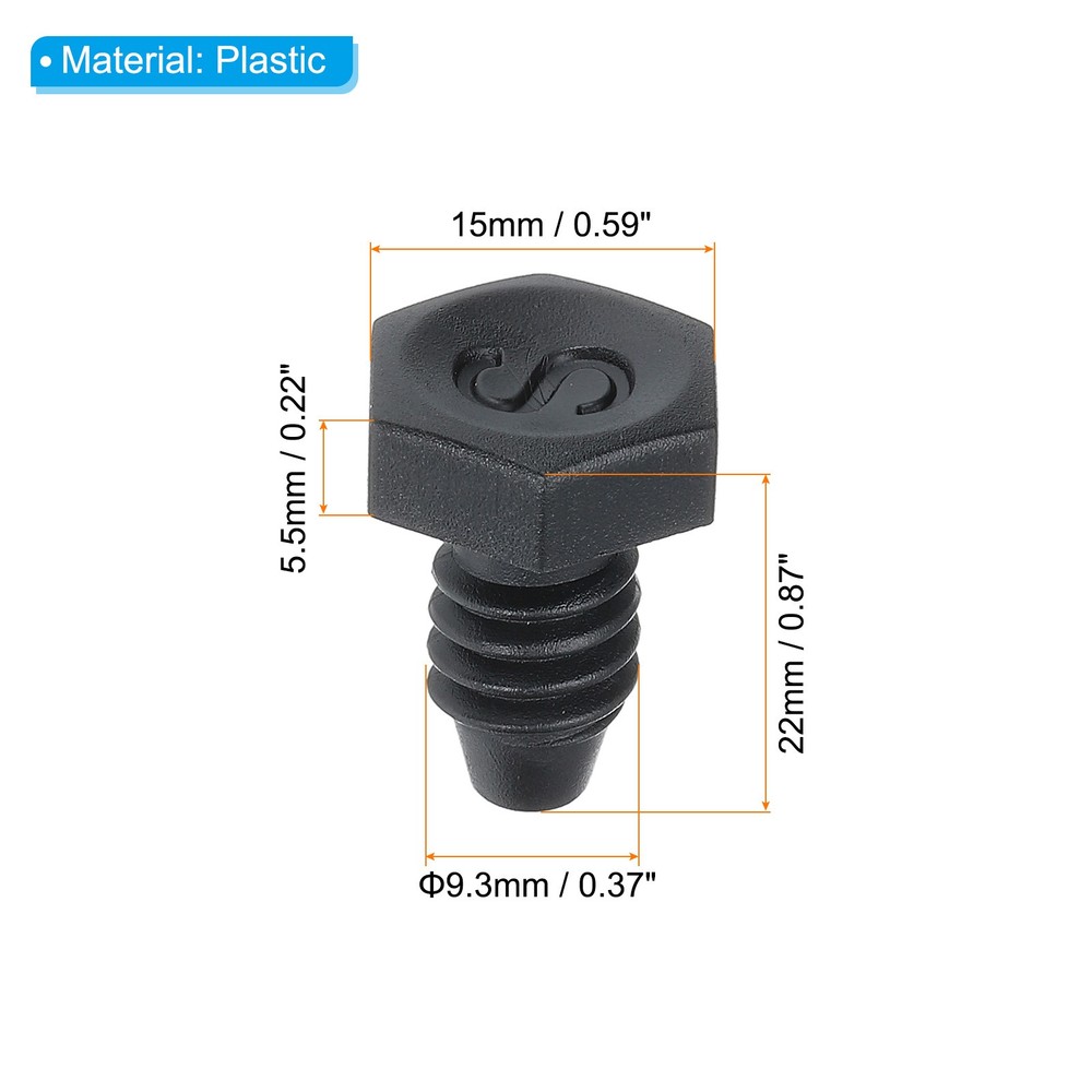 5Pack Pool Cue Bottom Cover, Plastic Plug Bottom Pad Pole Tail Cover, Black