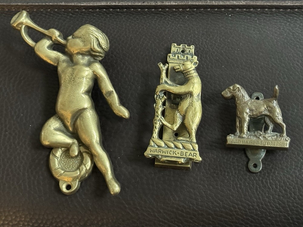 Vintage Solid Brass Warwick Bear Door Knocker Handle 4"x1.75"