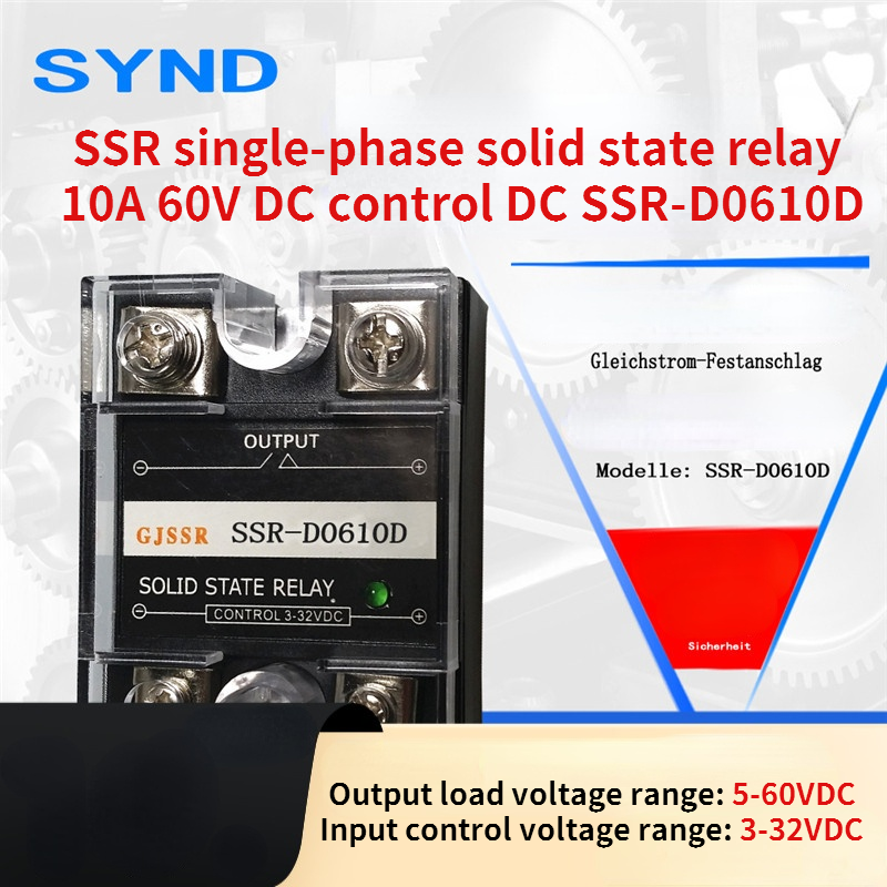 SSR single-phase solid state relay 10A 60V DC control DC SSR-D0610D