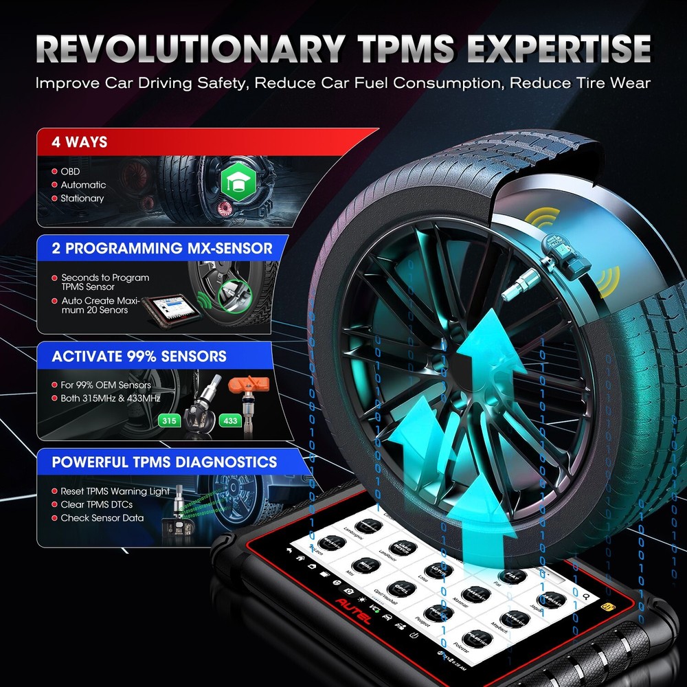 Autel MaxiPRO MP900-TS MP900TS Full TPMS Reset Programming Scanner ECU Coding