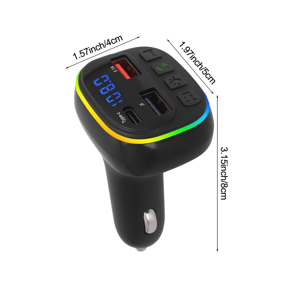 Efficient Car Charger with FM Transmitter Functionality for Music and Calls