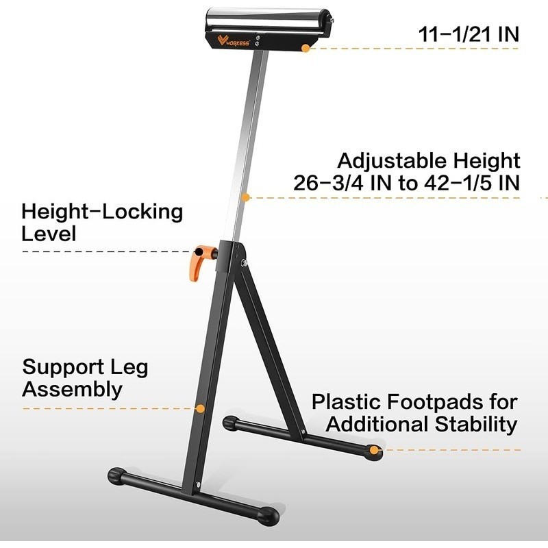 Durable Adjustable Roller Stand W/ Smooth Rollers Portable Folding Design New