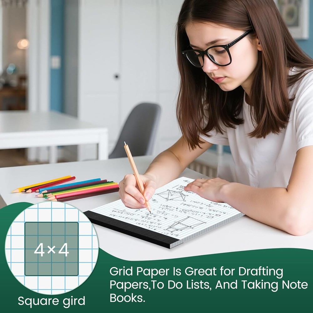 Graph Paper,Quad Ruled, Grid Paper Pad 8-1/, Grid Pad, Engineering