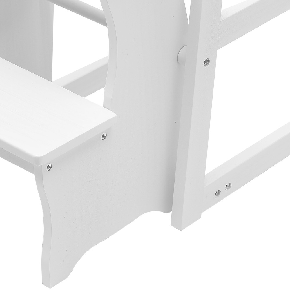 Folding Solid Wood Library Ladder Chair, Portable Multi-Functional Stool