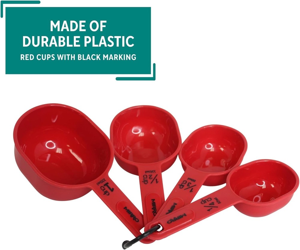 4Pc Nested Measuring Cups Set, Red