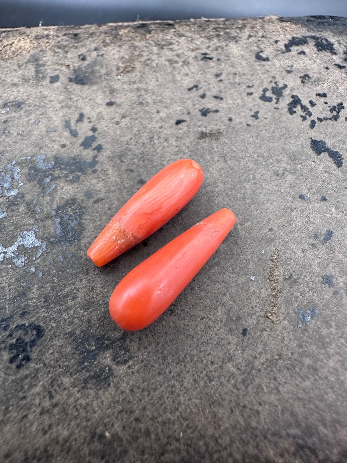 ANTIQUE UNDYED BEAD CORAL Vintage Mediterranean NATURAL Tibet momo Japan salmon