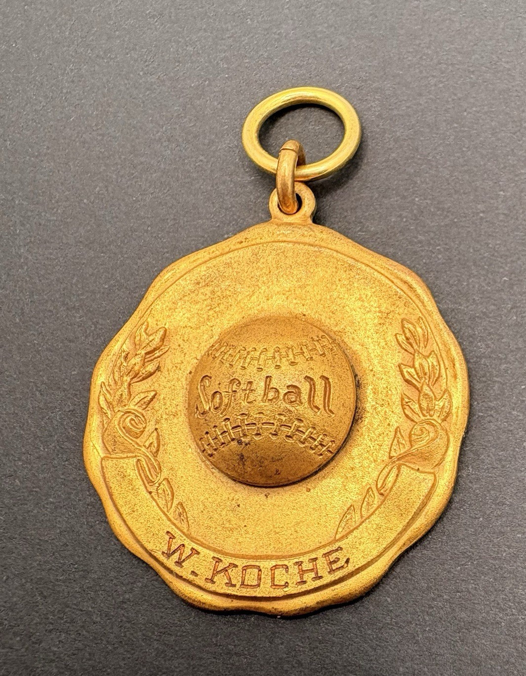 1935 Softball Clyde Park District Champions Medal Pendant Cicero Chicago