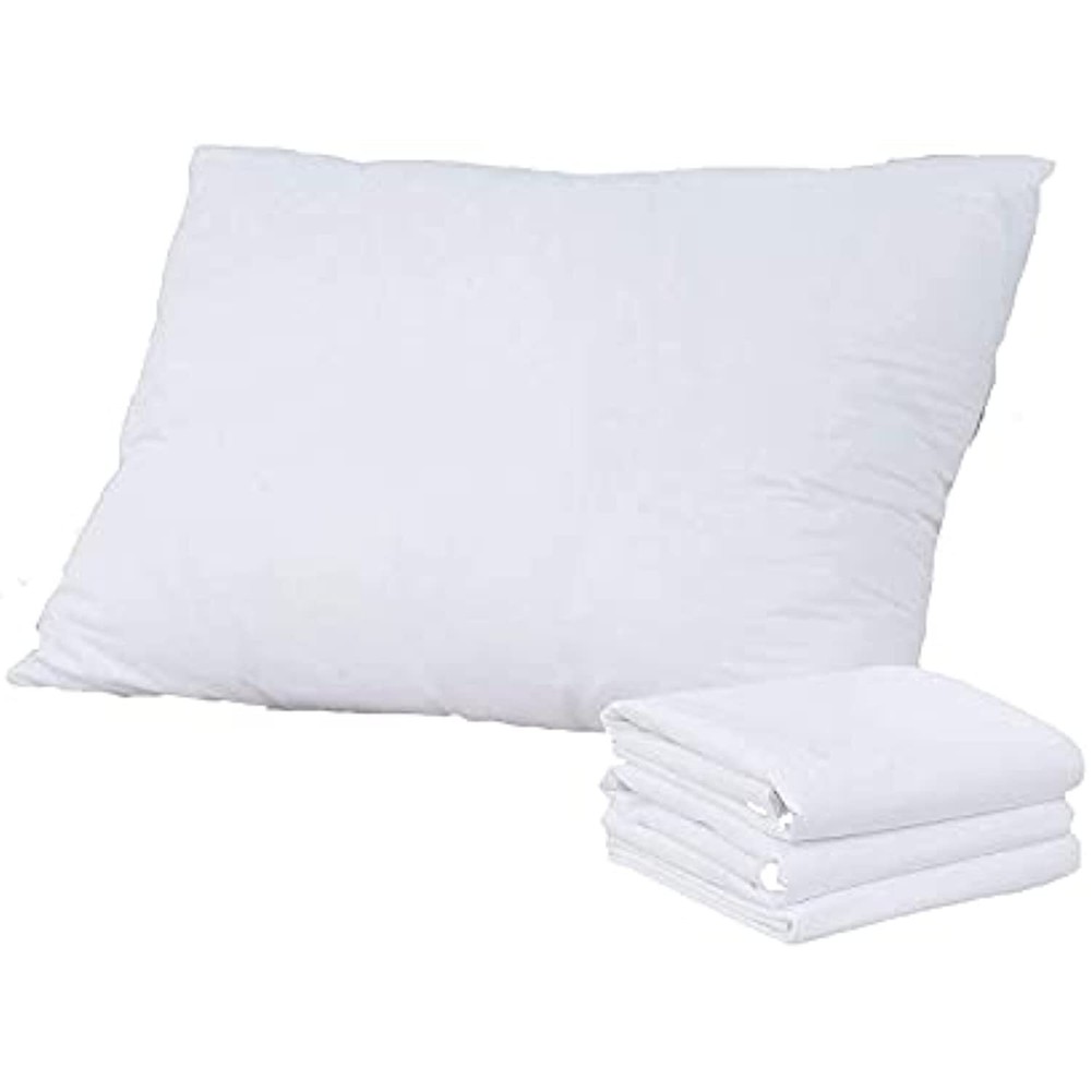 2 Pack Pillow Protectors Cases Covers Standard 20x26 Zippered, White, Microfiber