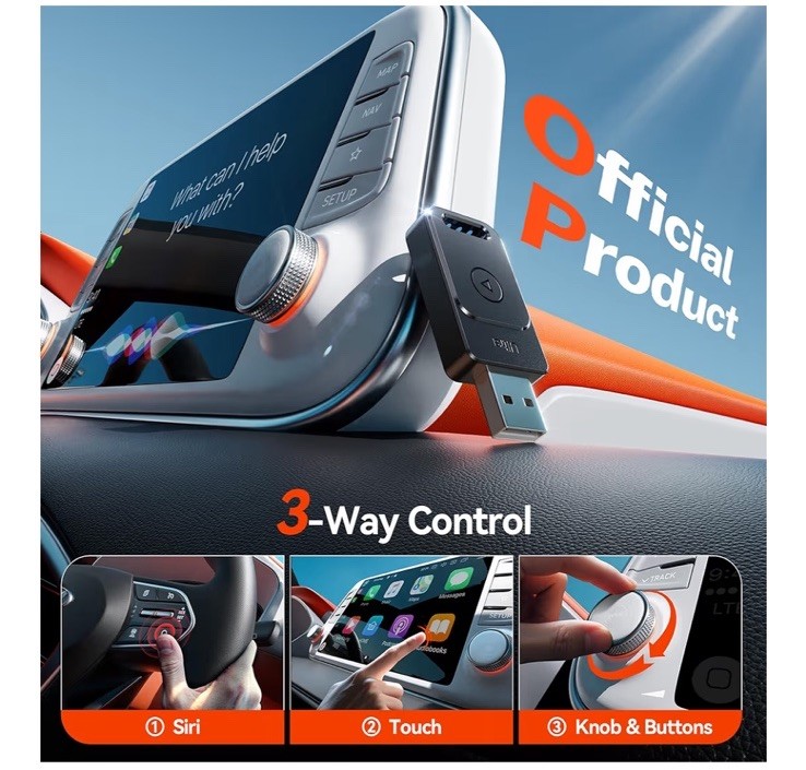 Cleviton For Apple Car Play Wireless Adapter 3x Faster Plug & Play New Open Box