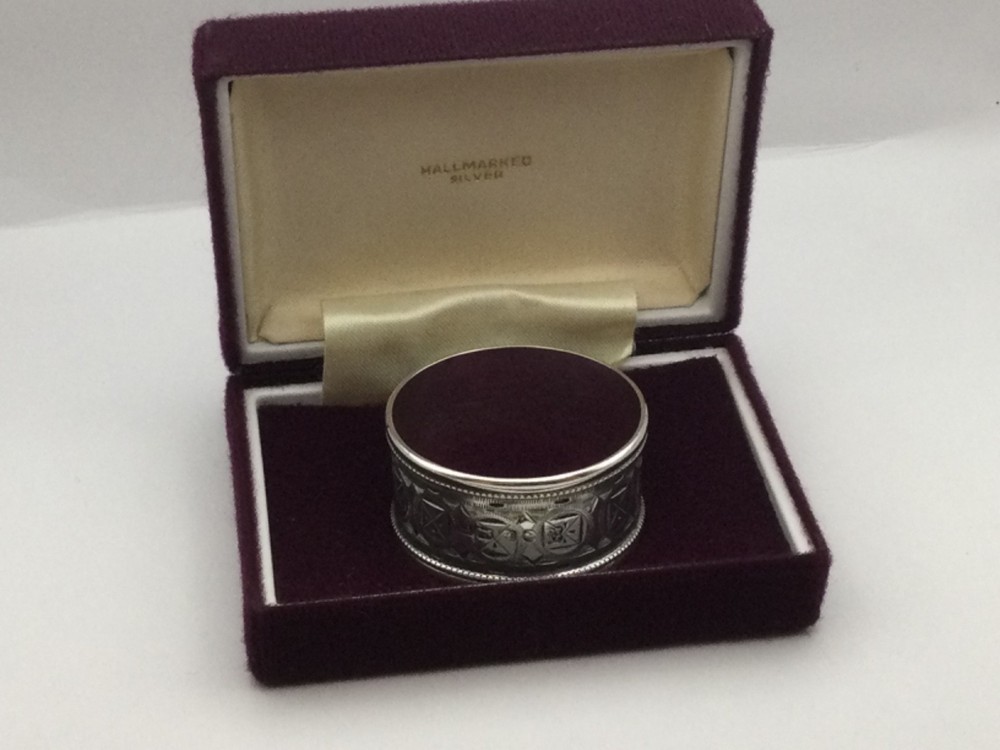 VICTORIAN STERLING SILVER NAPKIN RING, EXETER C1881
